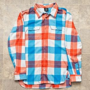 Oakley Men's Flannel Shirt Sz S Red, White & Blue